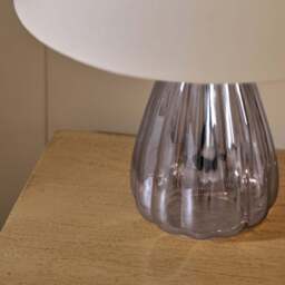 Alma 23cm Glass Lamp Base - Smoke Grey - thumbnail 6