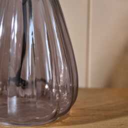 Alma 23cm Glass Lamp Base - Smoke Grey - thumbnail 4