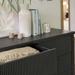 Raleigh 6 Drawer Chest of Drawers - Black - thumbnail 4