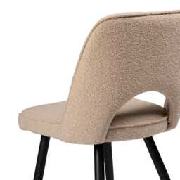 Dolly Boucle Dining Chairs - Set of 2 - Black Legs - thumbnail 2
