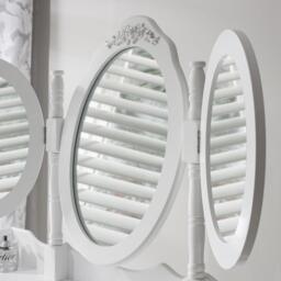 Outlet â€“ Monaco Dressing Table, Stool & Mirror Set - White Painted - thumbnail 6
