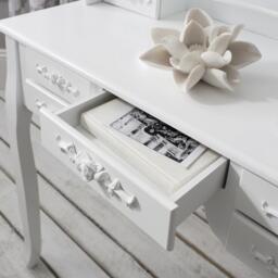 Outlet â€“ Monaco Dressing Table, Stool & Mirror Set - White Painted - thumbnail 4
