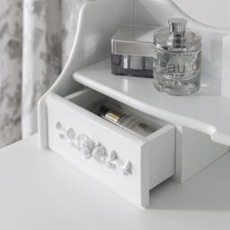 Outlet â€“ Monaco Dressing Table, Stool & Mirror Set - White Painted - thumbnail 5
