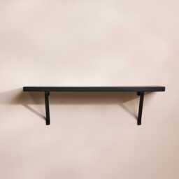 Atlas 75cm Mango Wood Wall Shelf - Jet Black - thumbnail 4
