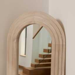 Kubu 170 x 50cm Wooden Arch Mirror - Whitewash - thumbnail 3