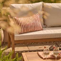 Harrelson 3 Seater Wooden Garden Chaise Corner Set - Natural Acacia and Sand - thumbnail 6