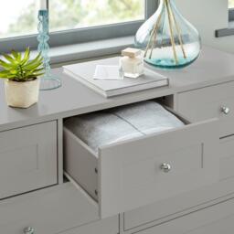 Stevie 7 Drawer Chest of Drawers  - Grey - thumbnail 4
