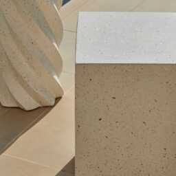 Karasi Concrete Rectangular Garden Side Table - Pearl Terrazzo - thumbnail 5