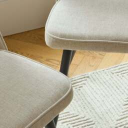 Dolly Mink Taupe Dining Chairs - Set of 2 - Black Metal Legs - thumbnail 4