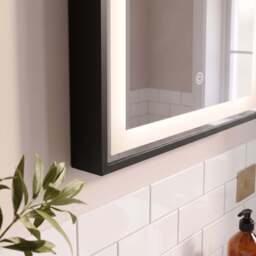 Ingham 65x45cm LED Arch Bathroom Mirror - Black - thumbnail 5