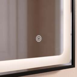 Ingham 65x45cm LED Arch Bathroom Mirror - Black - thumbnail 4
