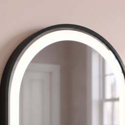 Ingham 65x45cm LED Arch Bathroom Mirror - Black - thumbnail 3