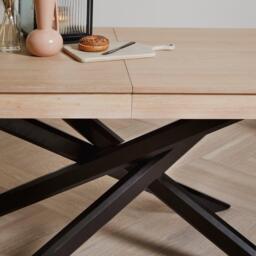 Amelia Whitewash Extendable Dining Table Set - 6 Seater - Freya Sand Dining Chairs - Black Legs - thumbnail 5
