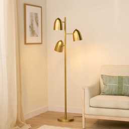 Horton 158cm Metal Floor Lamp - Gold - thumbnail 1