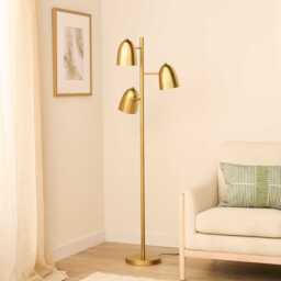 Horton 158cm Metal Floor Lamp - Gold - thumbnail 2