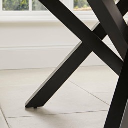 Levi Black Round Dining Table Set - 4 Seater - Marilyn Ivory Dining Chairs with Black Legs - thumbnail 5