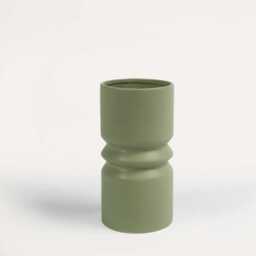 Ackton 25cm Ceramic Vase - Sage Green - thumbnail 1