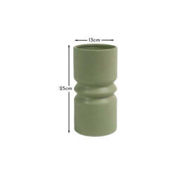 Ackton 25cm Ceramic Vase - Sage Green - thumbnail 5