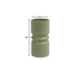 Ackton 25cm Ceramic Vase - Sage Green - thumbnail 5