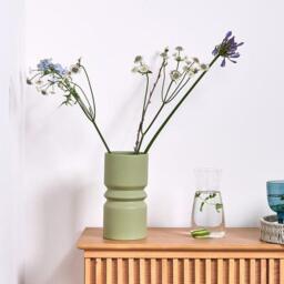 Ackton 25cm Ceramic Vase - Sage Green - thumbnail 2