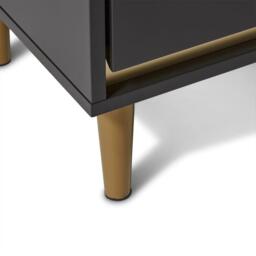 Iliana 2 Door Small Sideboard - Charcoal Grey & Gold Legs - thumbnail 5