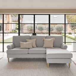 Annabelle Chaise Corner Sofa - Cloud Grey with Pale Oak Legs - thumbnail 6