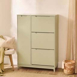 Coby Shoe Cabinet with Shelves - Pistachio Green - thumbnail 2