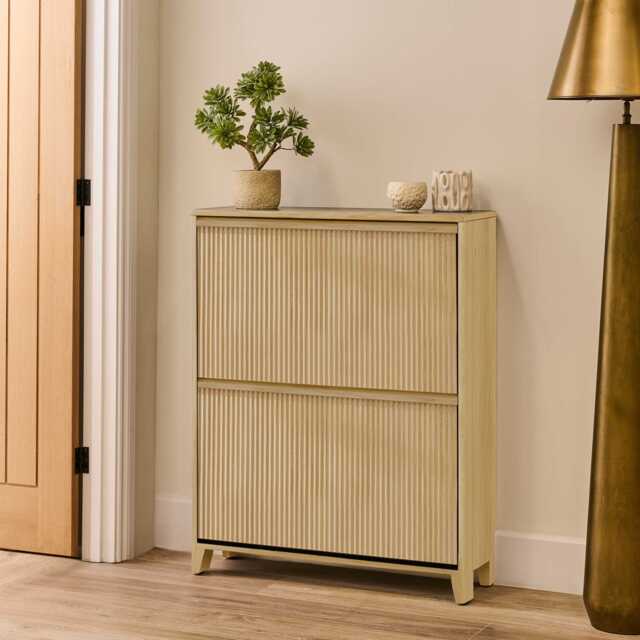 Raleigh Shoe Cabinet - 2 Door - Whitewash - image 1