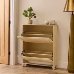 Raleigh Shoe Cabinet - 2 Door - Whitewash - thumbnail 2