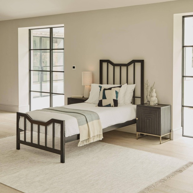 Marie Single Size Bed - Black Metal - image 1