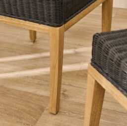 Reid Slate Grey Dining Chairs - Set of 2 - Whitewash Mindi Wood Legs - thumbnail 6