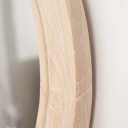 Langton 75cm Wooden Round Mirror - Whitewash - thumbnail 2
