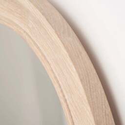 Langton 75cm Wooden Round Mirror - Whitewash - thumbnail 3