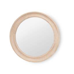 Langton 75cm Wooden Round Mirror - Whitewash - thumbnail 6