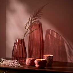 Veneto 29cm Glass Vase - Cerise - thumbnail 2