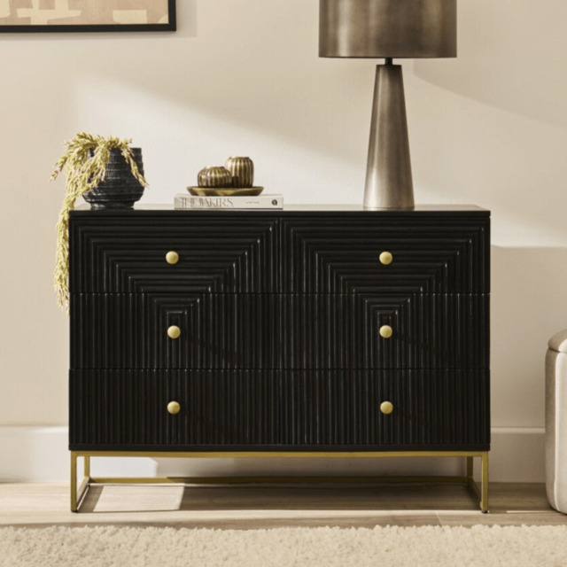 Rayna 6 Drawer Chest of Drawers - Jet Black - image 1