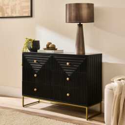Rayna 6 Drawer Chest of Drawers - Jet Black - thumbnail 2