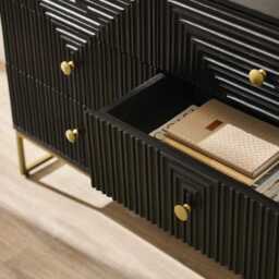 Rayna 6 Drawer Chest of Drawers - Jet Black - thumbnail 3