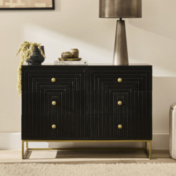Rayna 6 Drawer Chest of Drawers - Jet Black