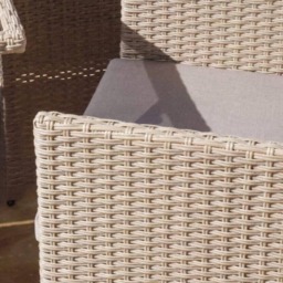 Cube 8 Seater Rattan Outdoor Dining Set with Grey Parasol - Natural Brown Weave Polywood Top - thumbnail 4