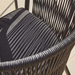 Hali Black Rope Chair with Cushions - Set of 2 - thumbnail 6