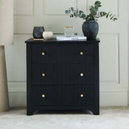 Jade 3 Drawer Chest of Drawers - Jet Black - thumbnail 1