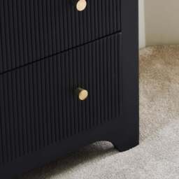 Jade 3 Drawer Chest of Drawers - Jet Black - thumbnail 6