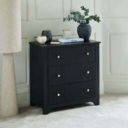 Jade 3 Drawer Chest of Drawers - Jet Black - thumbnail 2