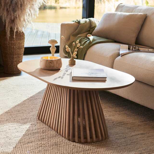 Willow Whitewash Oval Coffee Table - image 1