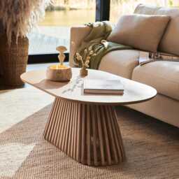 Willow Whitewash Oval Coffee Table
