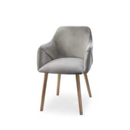 Ella Pale Oak Dining Table Set - 6 Seater - 2 Freya Grey Carver Chairs & 4 Dining Chairs - Whitewash Oak Legs - thumbnail 6