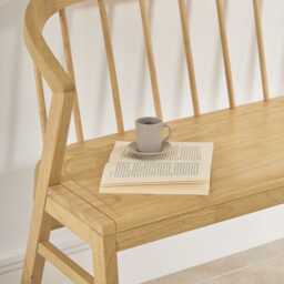 Mabel 3 Seater Bench - Pale Oak - thumbnail 3