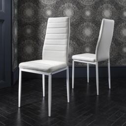 Anya Glass Dining Table Set - 6 Seater - White Faux Leather Dining Chairs - thumbnail 5