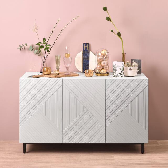 Jack 3 Door Large Sideboard - Geometric White - image 1